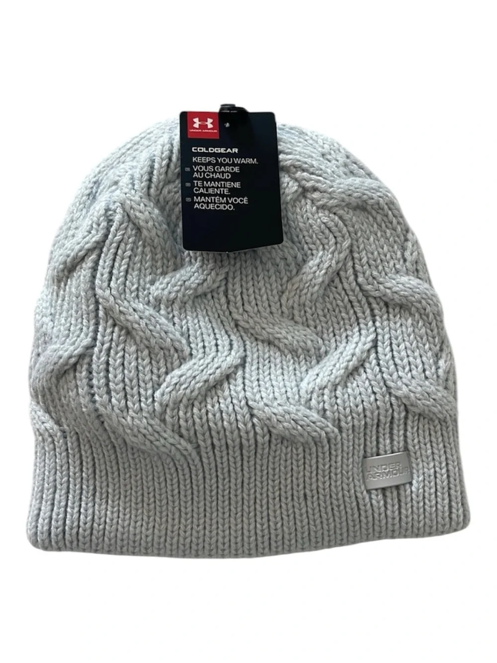 Under Armour UA Around Town Cable Knit Beanie Blue Gray